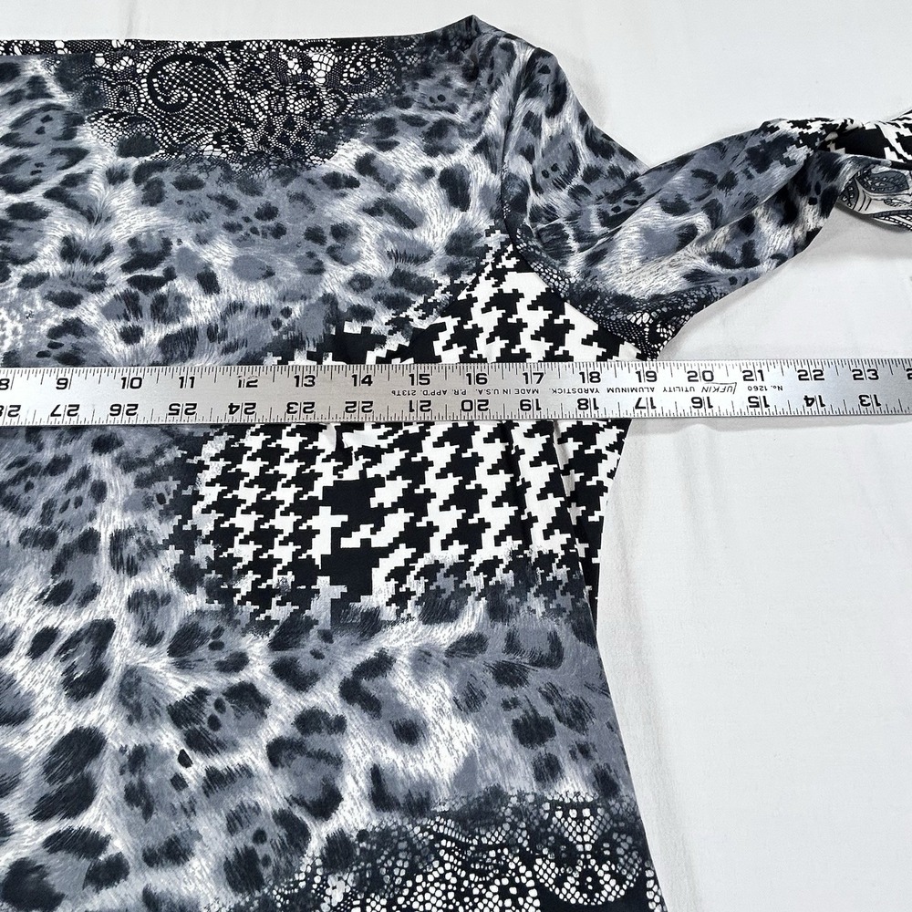 NEW Joseph Ribkoff Dress Womens Sz 14 Animal Print Black Grey 3/4 Sleeves $198 - Picture 7 of 13